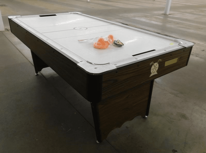 air hockey table with accessories