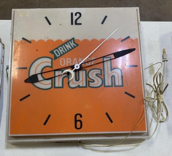 Vintage Orange Crush Lighted Clock