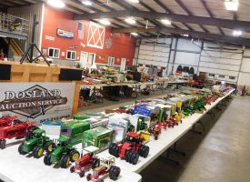 tables full of toy tractors
